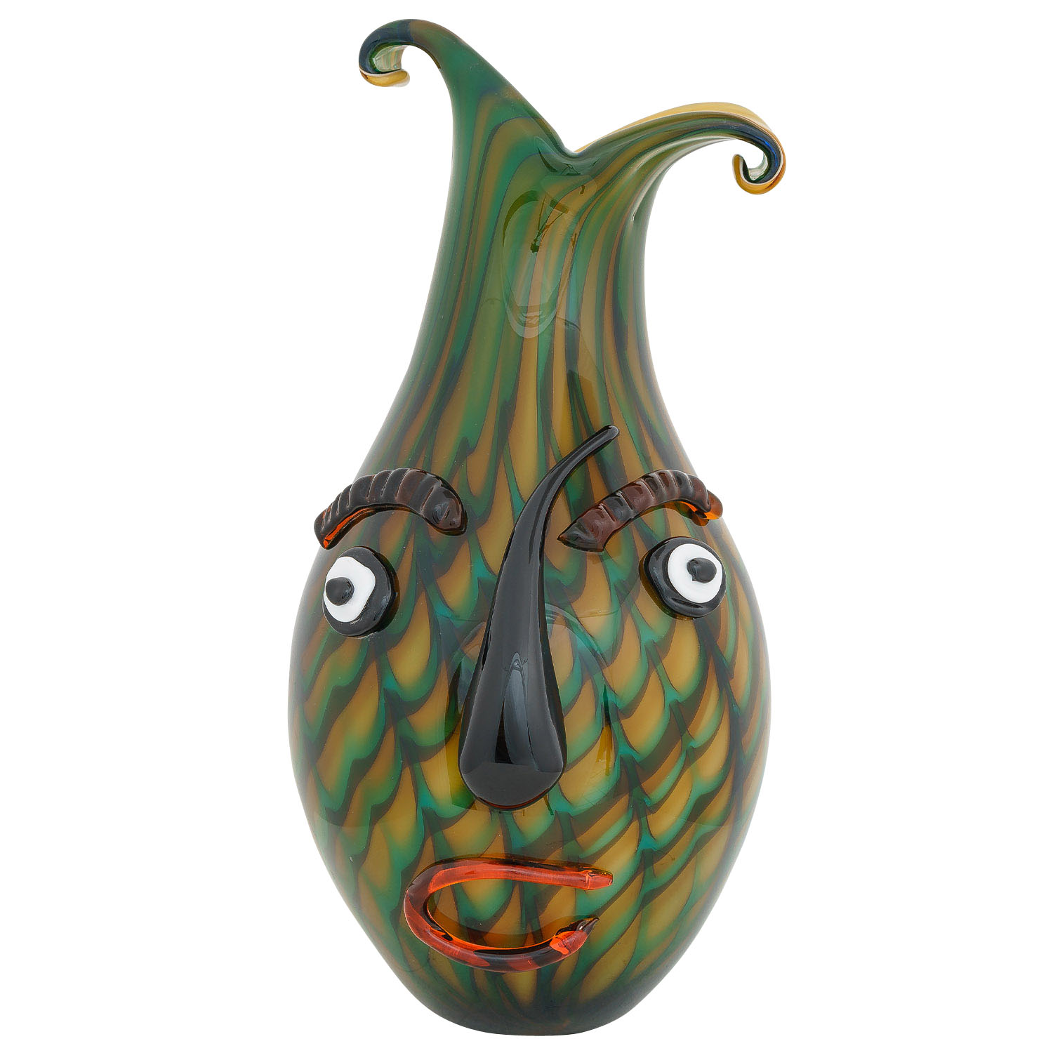 MG-88-2 Glasvase Vase Blumenvase Gesicht Glas Murano-Stil Antik-Stil 34cm
