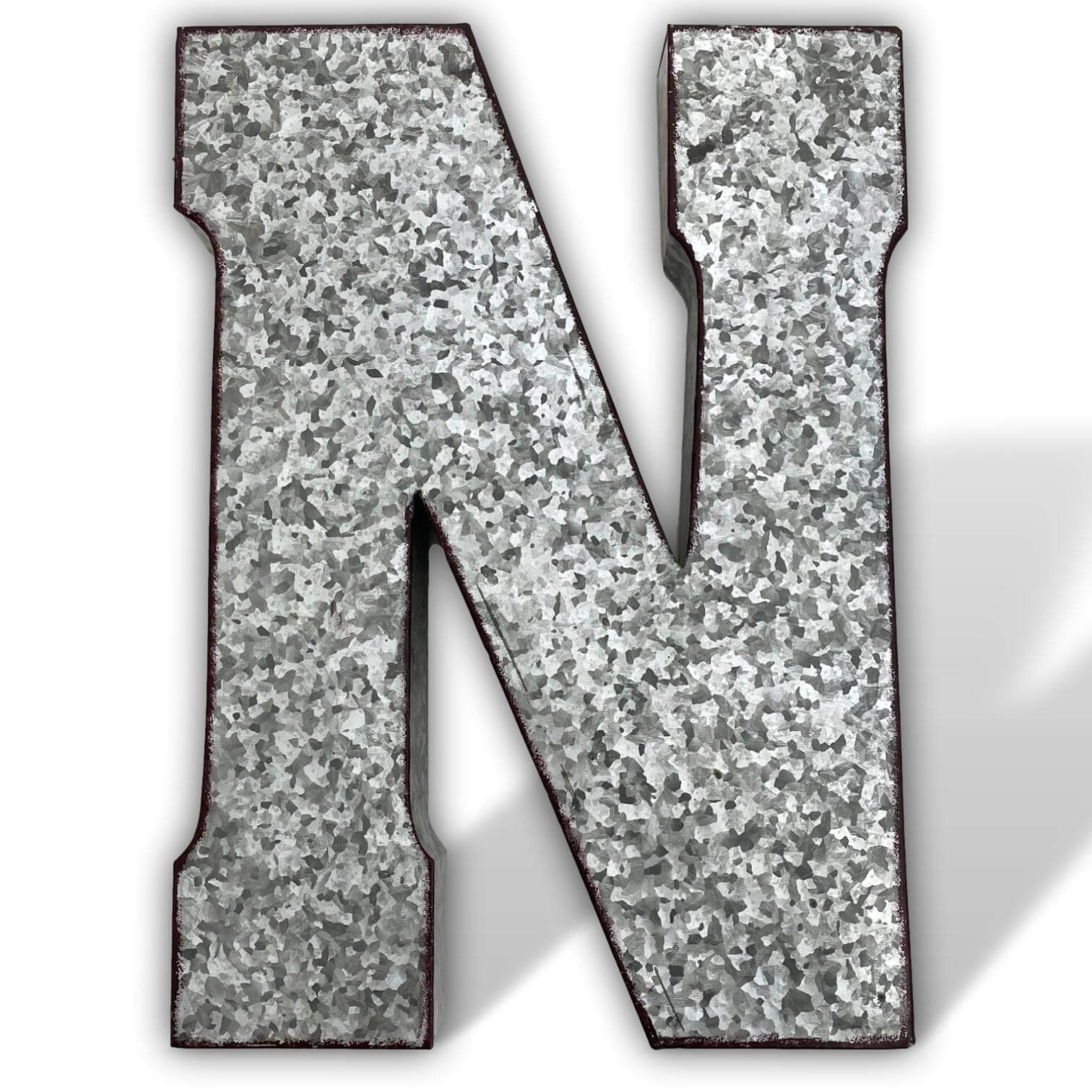 XXL Buchstabe n Zink Metall 52cm Dekoration Garten 3D