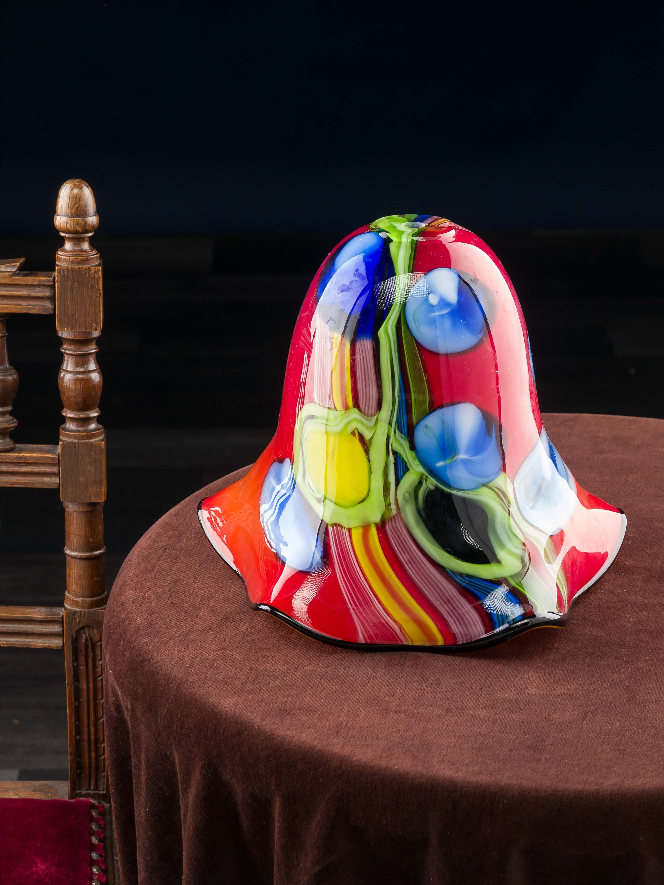 Lampenschirm Tischlampe Lampe Glas Glasschirm Murano Stil glass lampshade rot