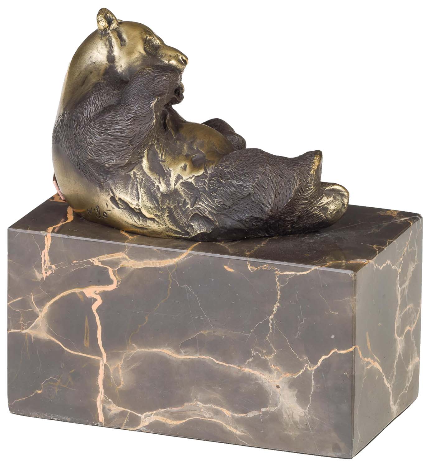 Bronzeskulptur Bronze Panda Figur Statue Bronzefigur Skulptur im Antik-Stil 14cm