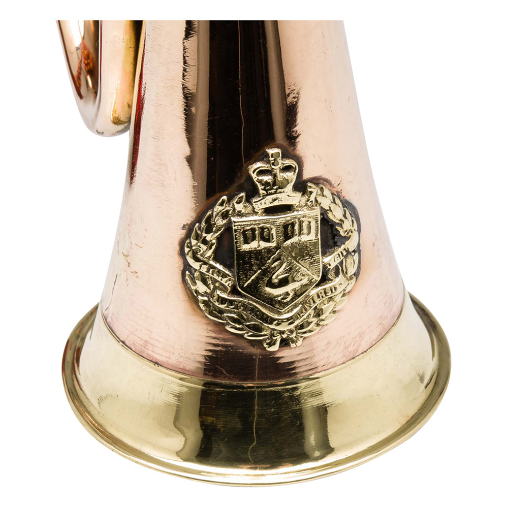 Horn Trompete Dekoration Messing 29cm antik Stil Nostalgie Jagd Jagdhorn Fanfare