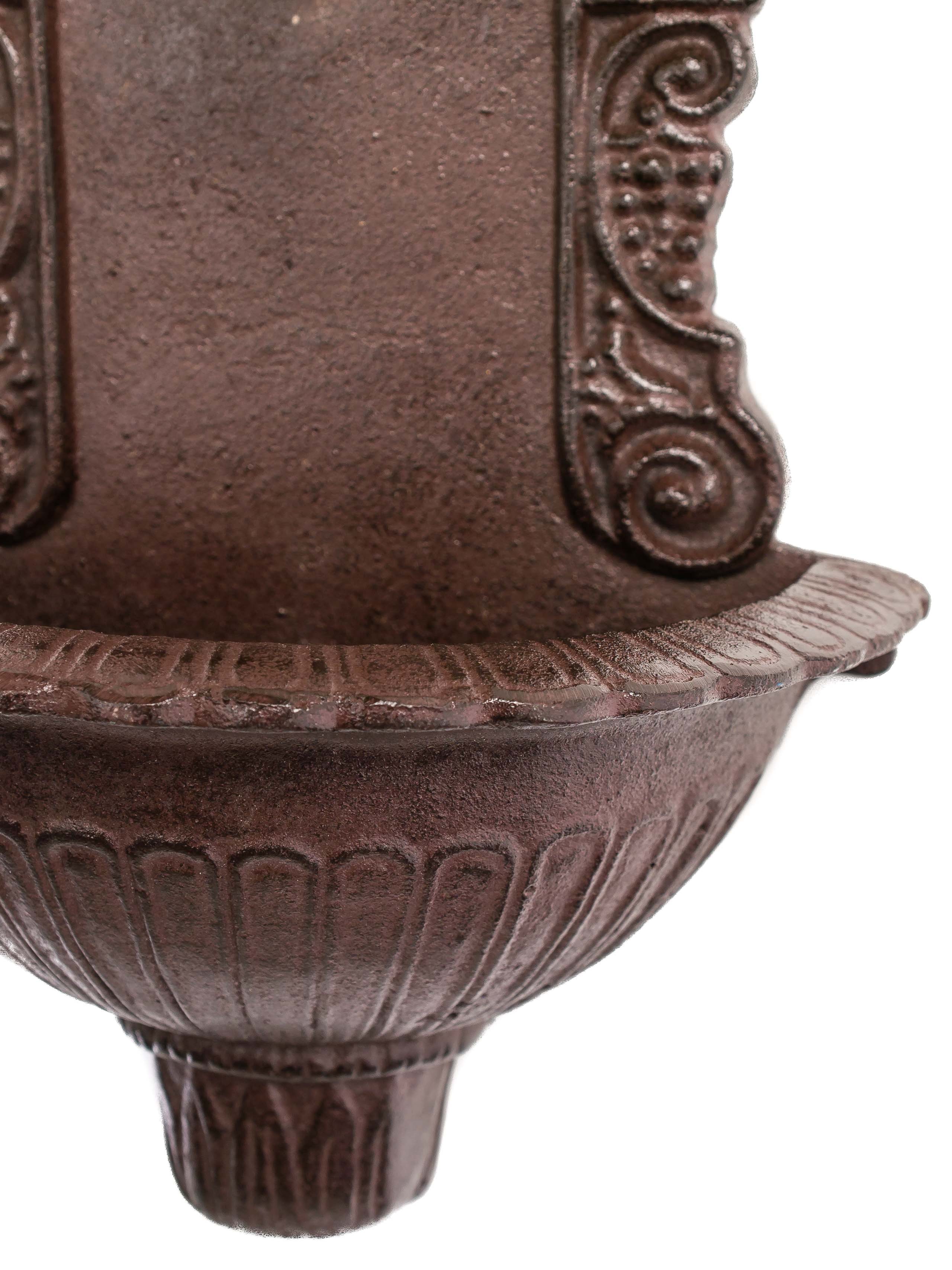 MINI WASCHBECKEN 40CM WANDBRUNNEN WEIN GUSSEISEN ANTIK STIL BRUNNEN BRAUN