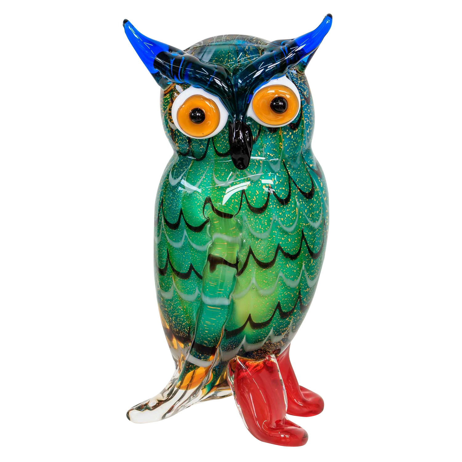 Glasfigur Eule Vogel Glas im Murano Antik Stil 22cm