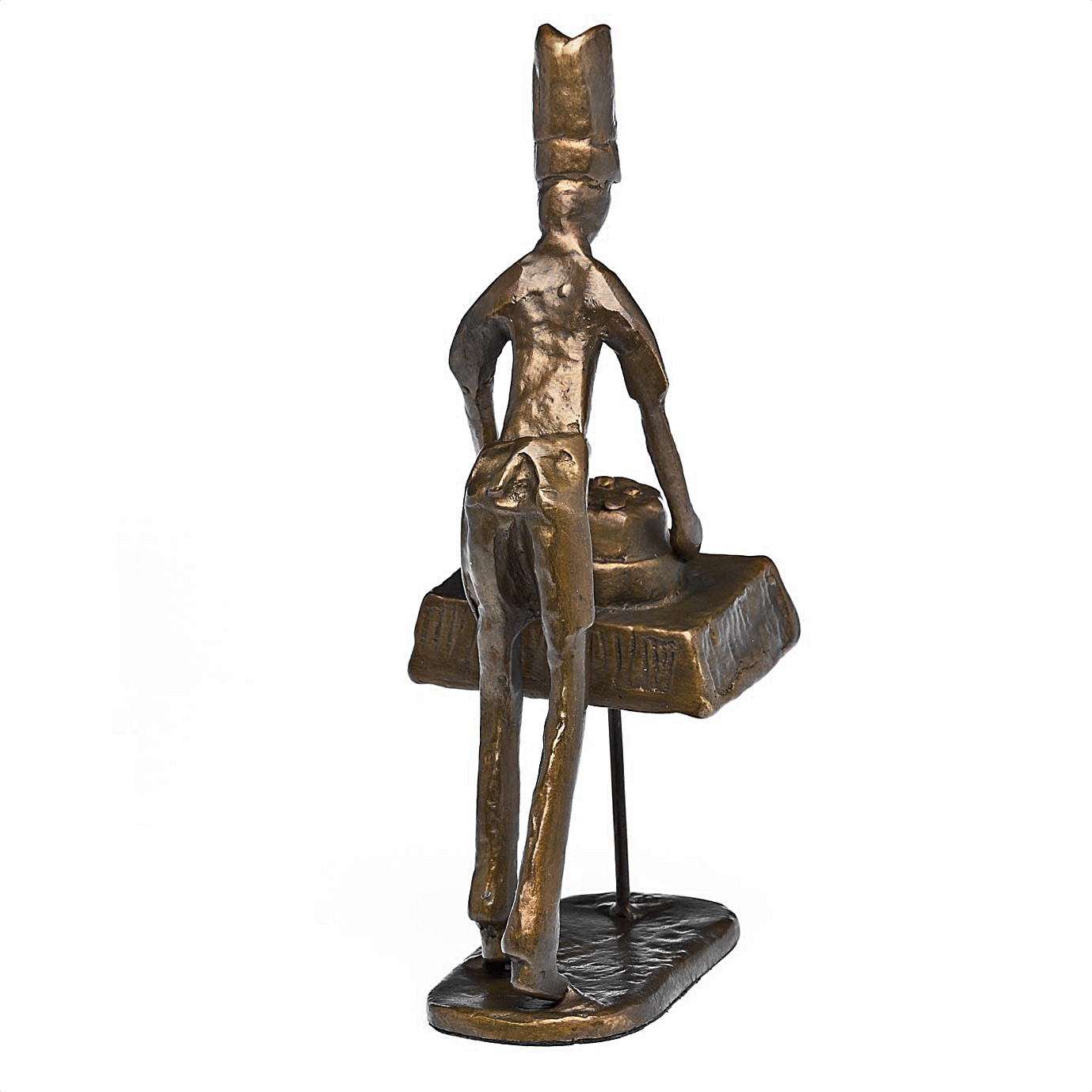 Skulptur Bäcker Koch Restaurant Küche Antik-Stil Bronze Figur Moderne Kunst