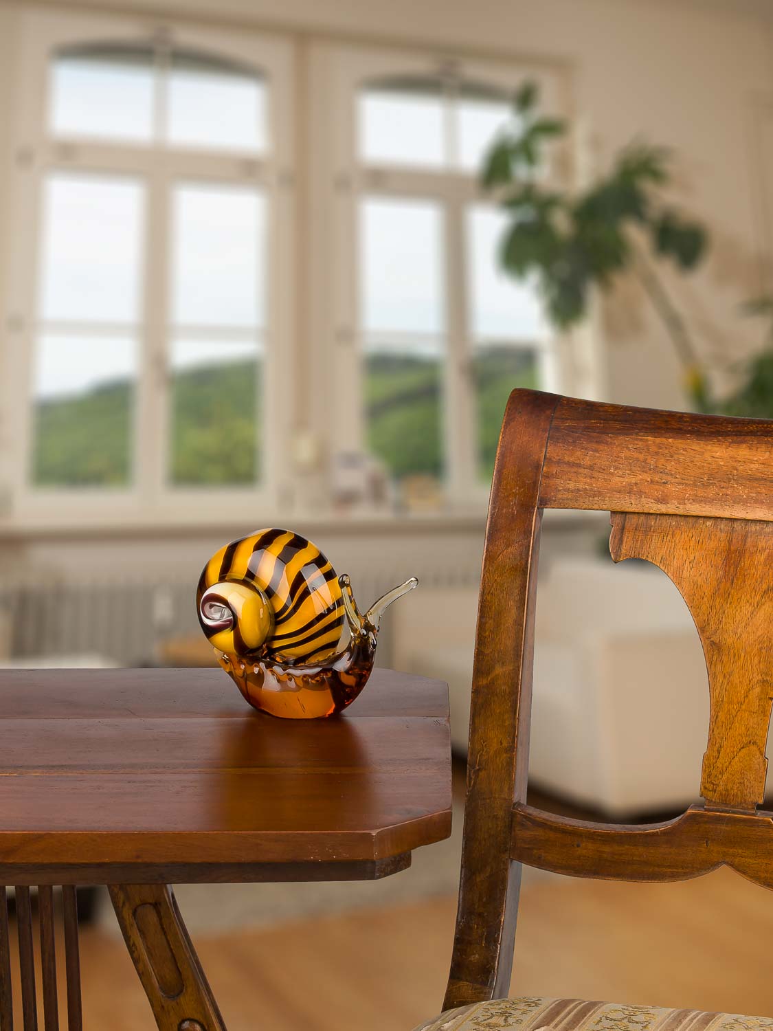 Glasfigur Schnecke Glas im Murano Antik Stil - 18cm