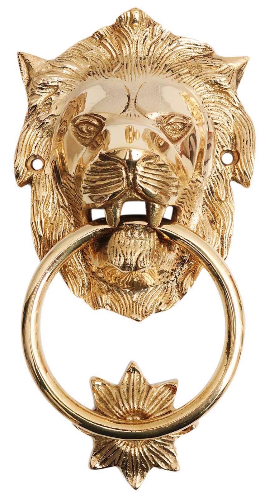 Historischer Türklopfer Löwe Türbeschlag Tür Messing im Antik-Stil 22cm