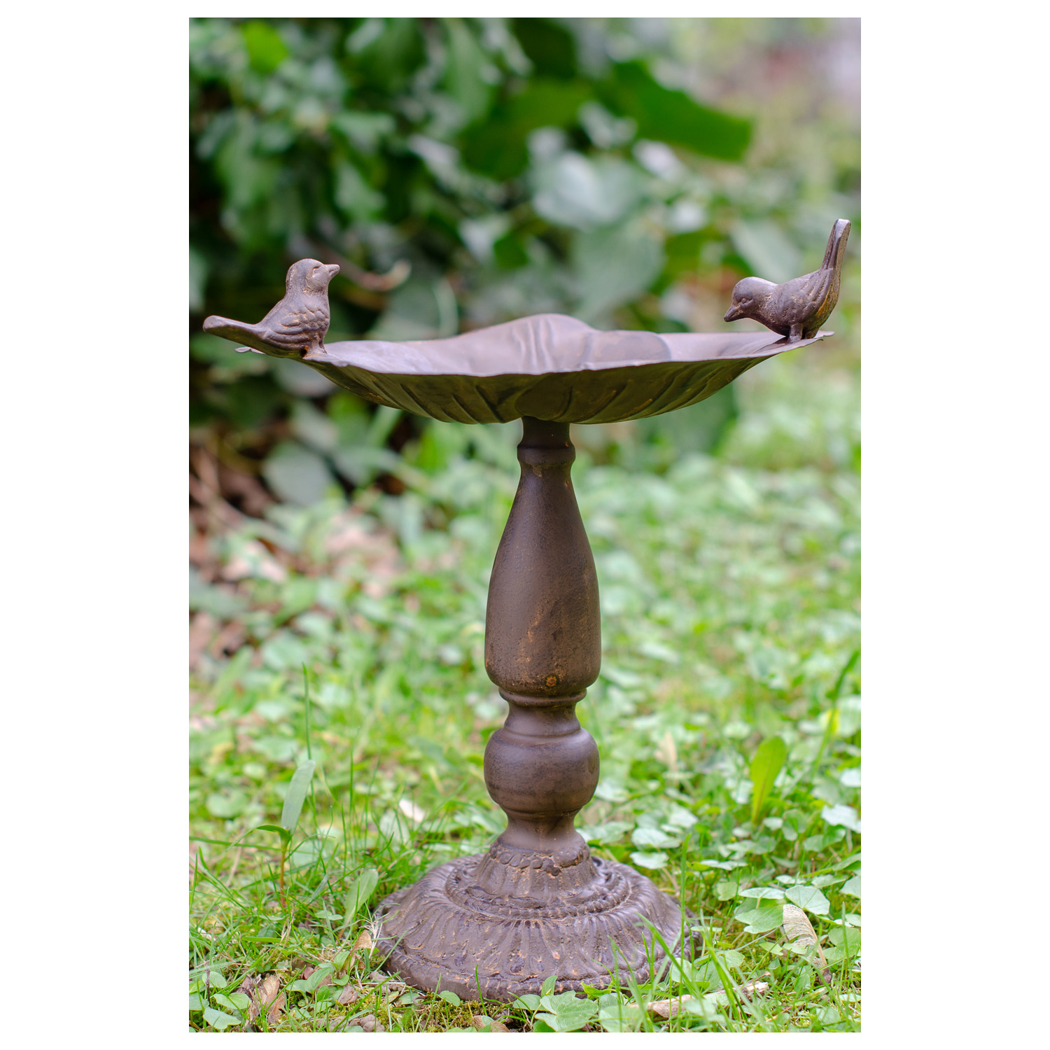 Vogeltränke Vogelbad Garten Vogelbecken Vogel Tränke Eisen Antik-Stil 28cm