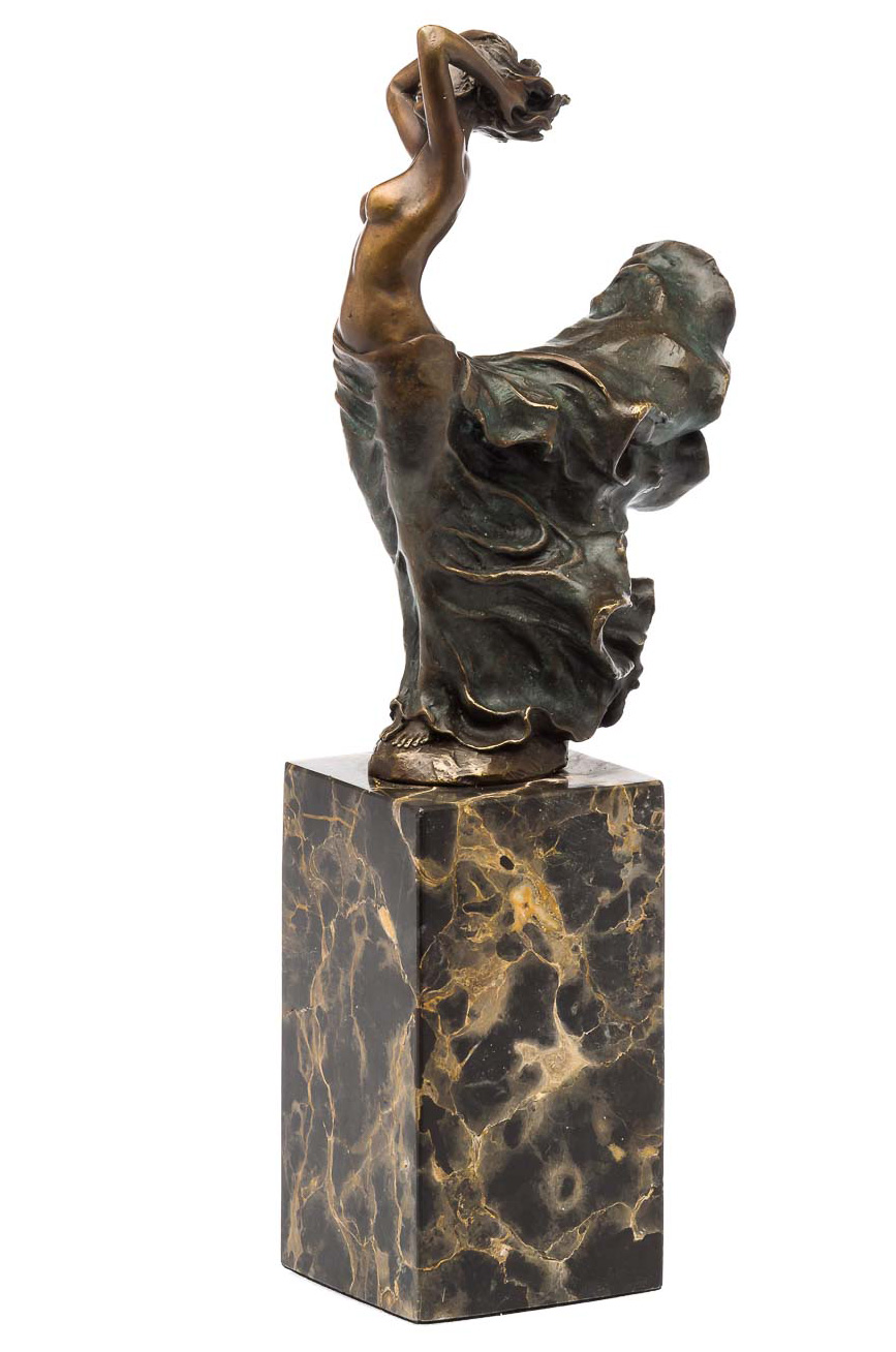 Bronzeskulptur erotische Kunst Akt Frau Antik-Stil Bronze Figur - 26cm