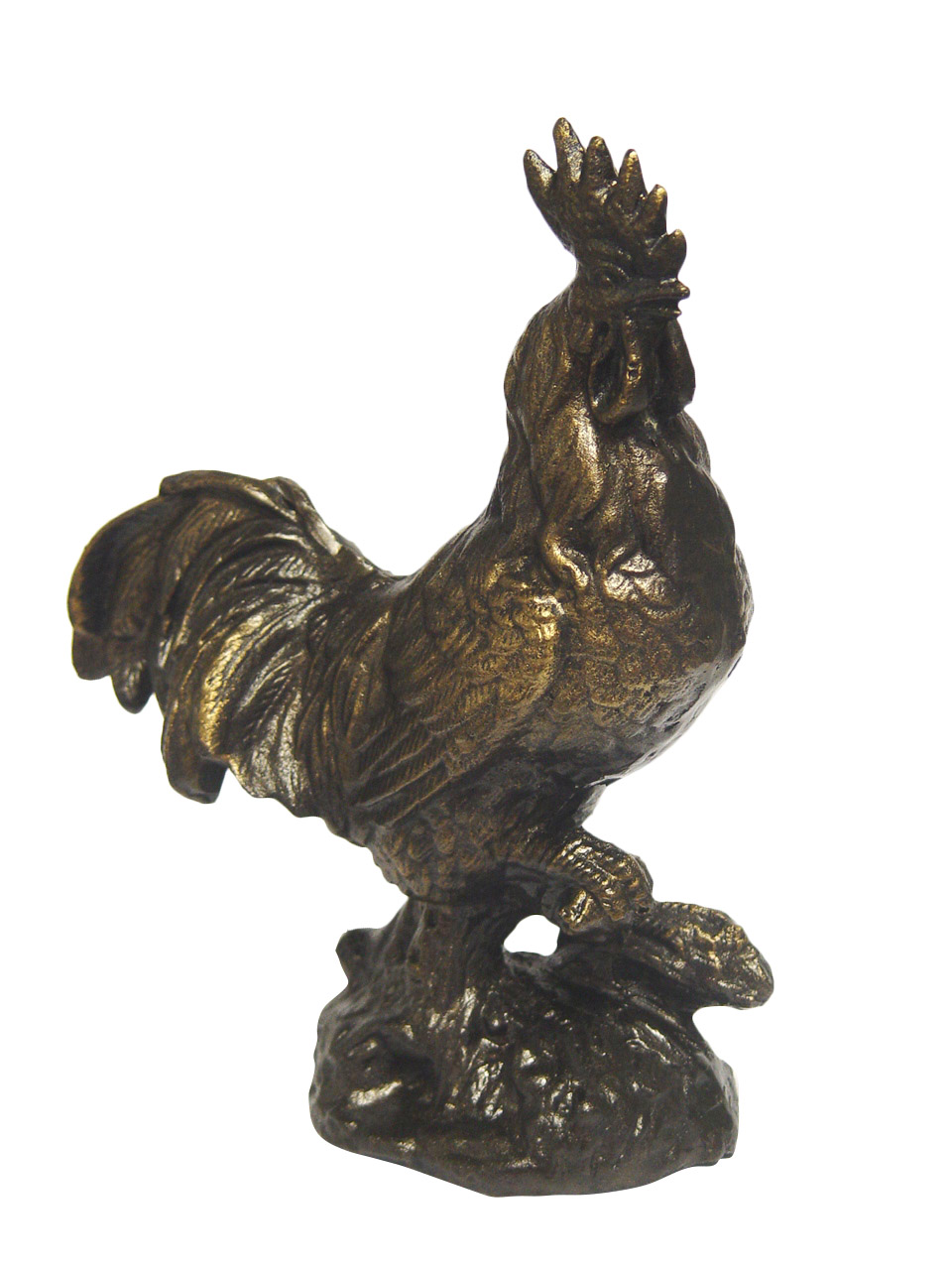 Escultura gallo hierro 28cm estilo antiguo