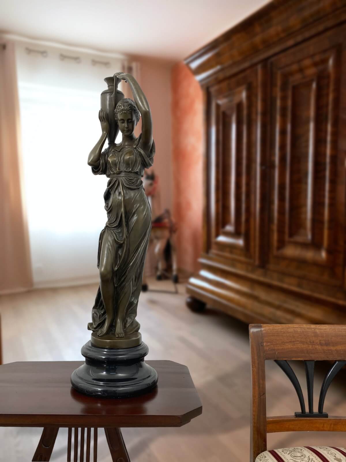 Bronzeskulptur Hebe Antik-Stil Bronze Figur nach Carrier-Belleuse Replik Kopie