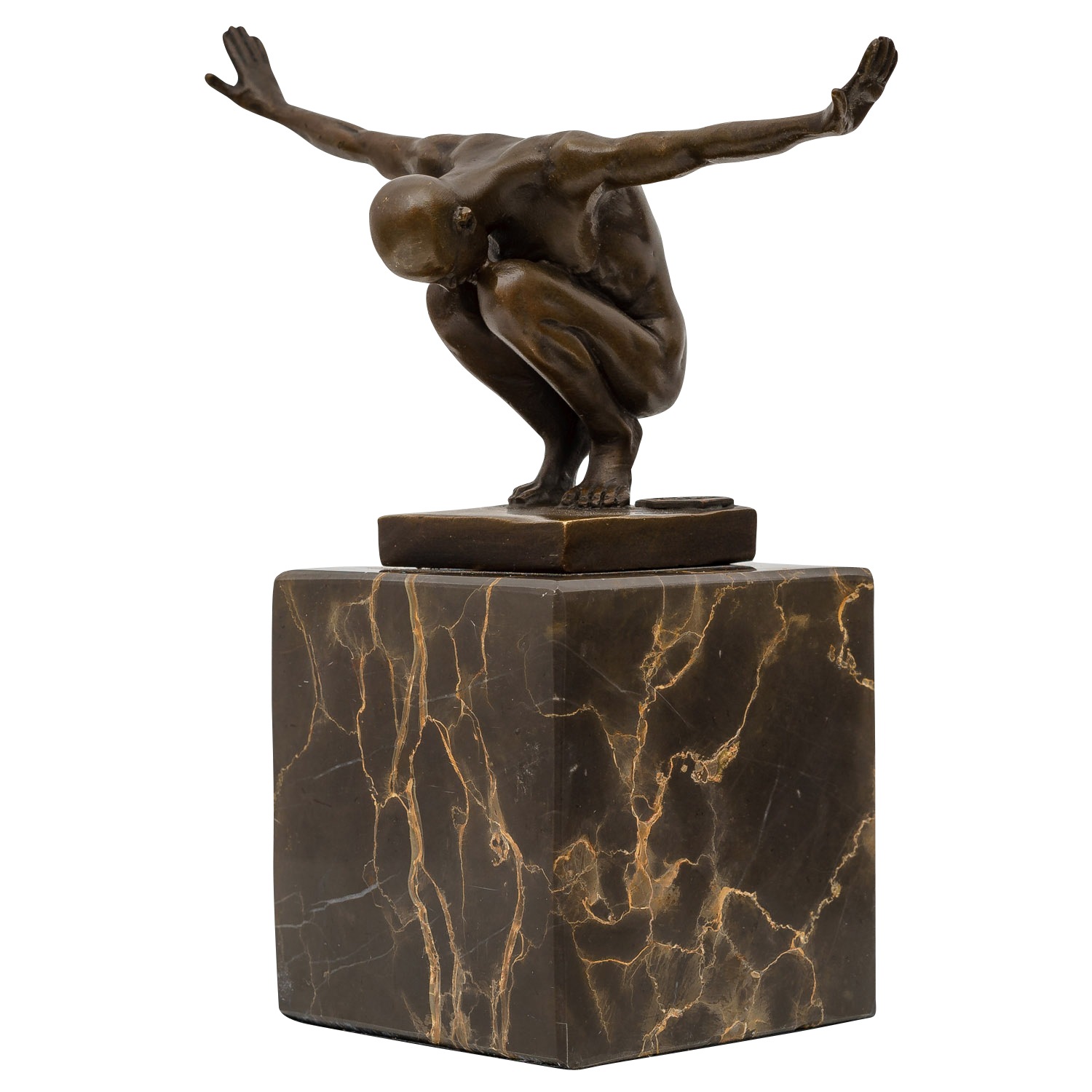 Bronzeskulptur Bronze Mann Figur Bronzefigur Statue Skulptur Antik-Stil 15cm