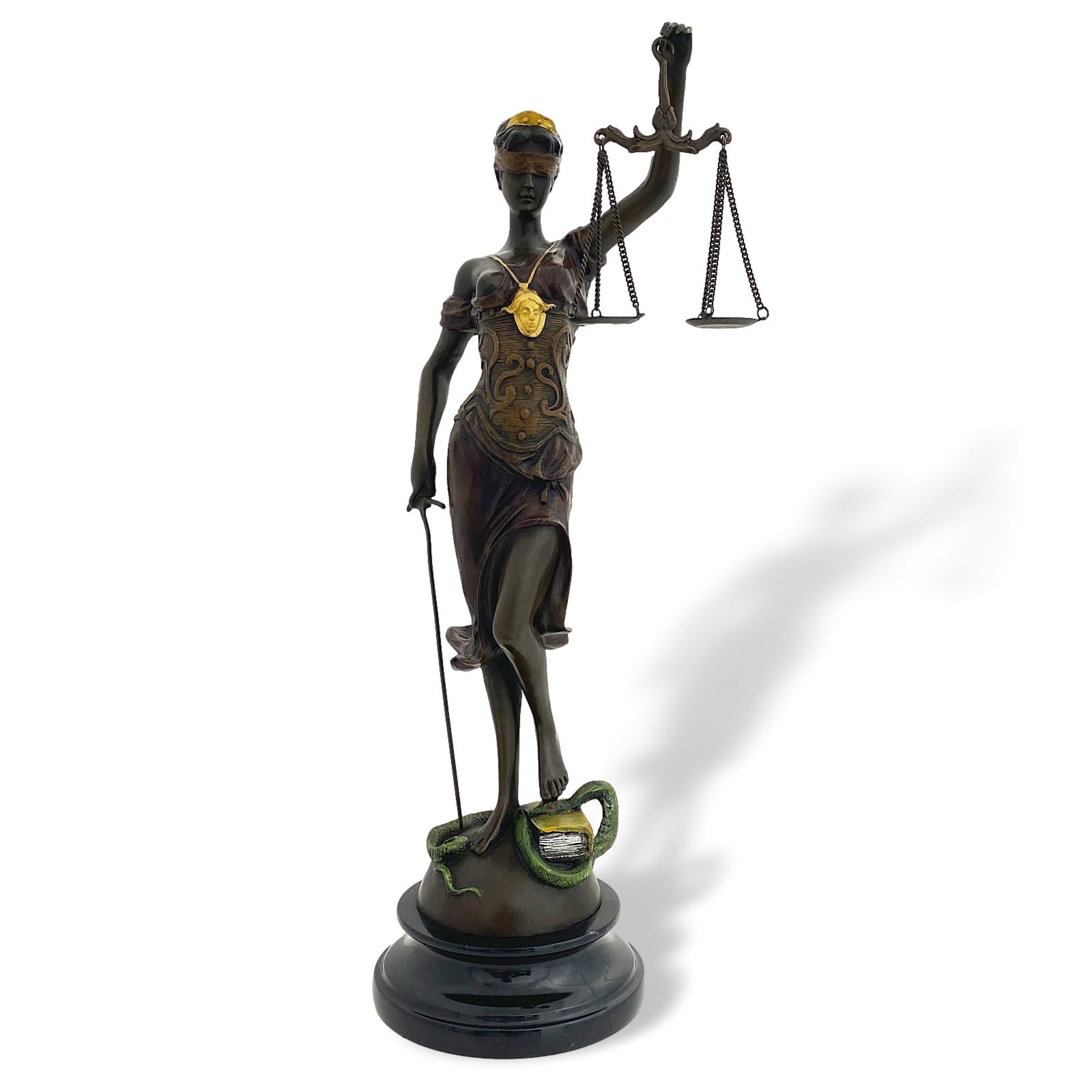 Bronzeskulptur Justitia Bronzestatue Bronze Sculptur Antik-Stil - 40cm