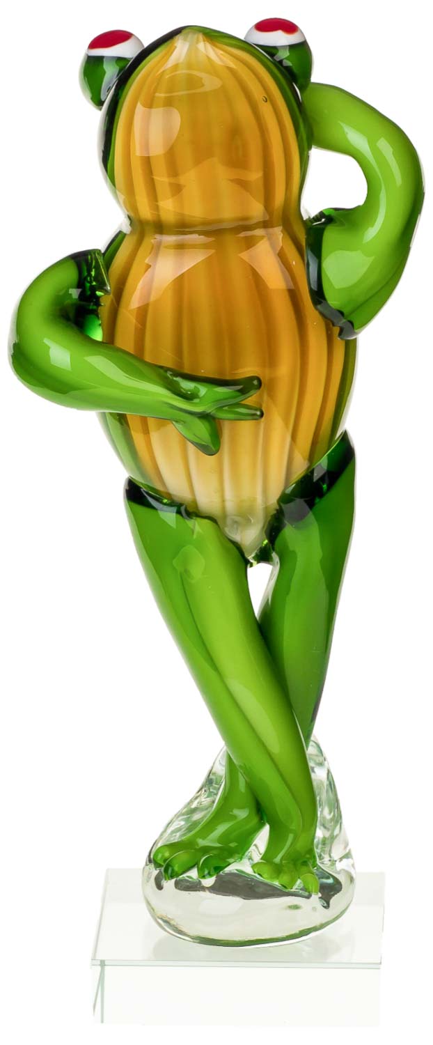 Glasfigur Frosch Glas Figur im Murano Antik-Stil Skulptur 30cm