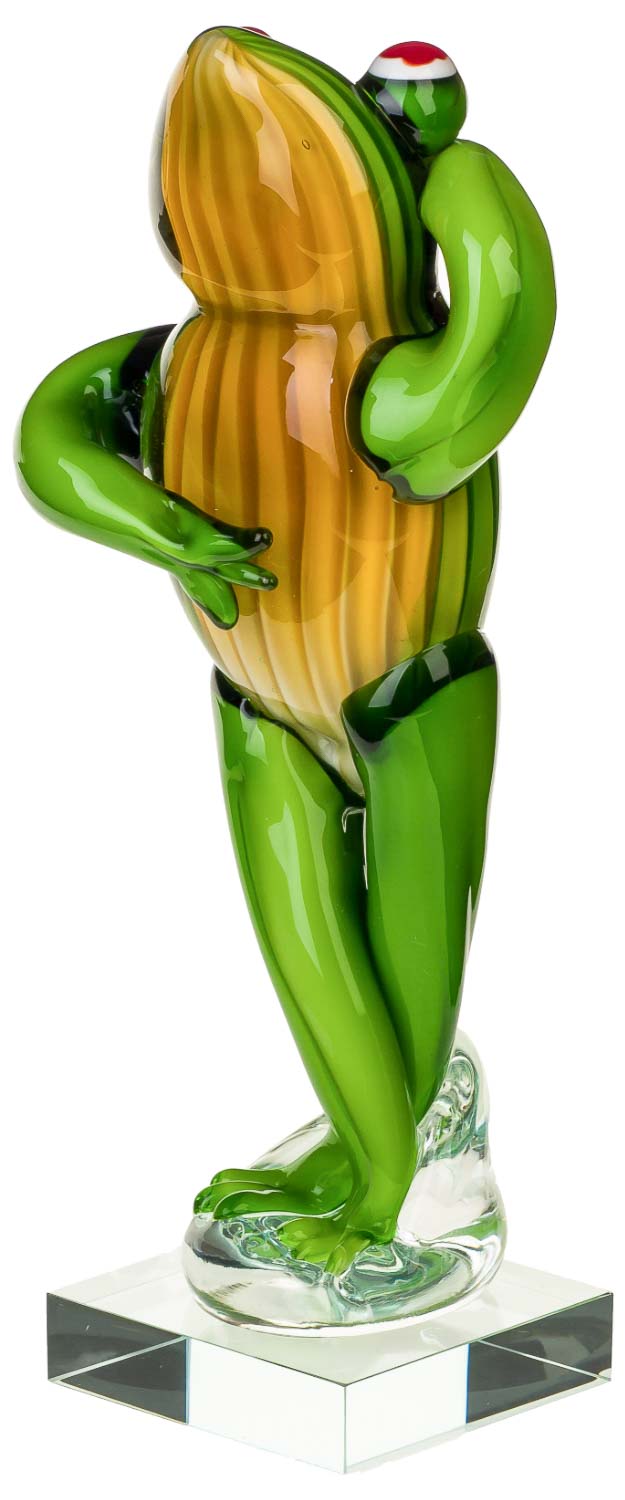 Glasfigur Frosch Glas Figur im Murano Antik-Stil Skulptur 30cm