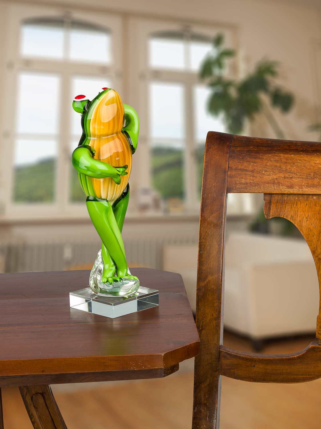 Glasfigur Frosch Glas Figur im Murano Antik-Stil Skulptur 30cm