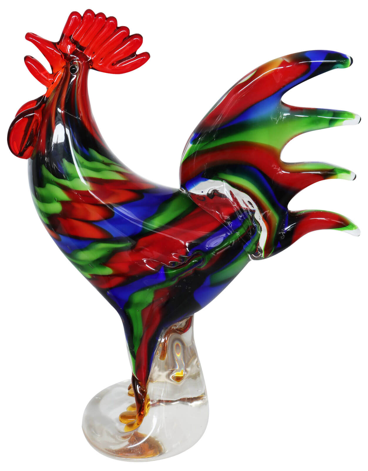 Glasfigur Figur Hahn Glas im Murano Antik Stil 28cm