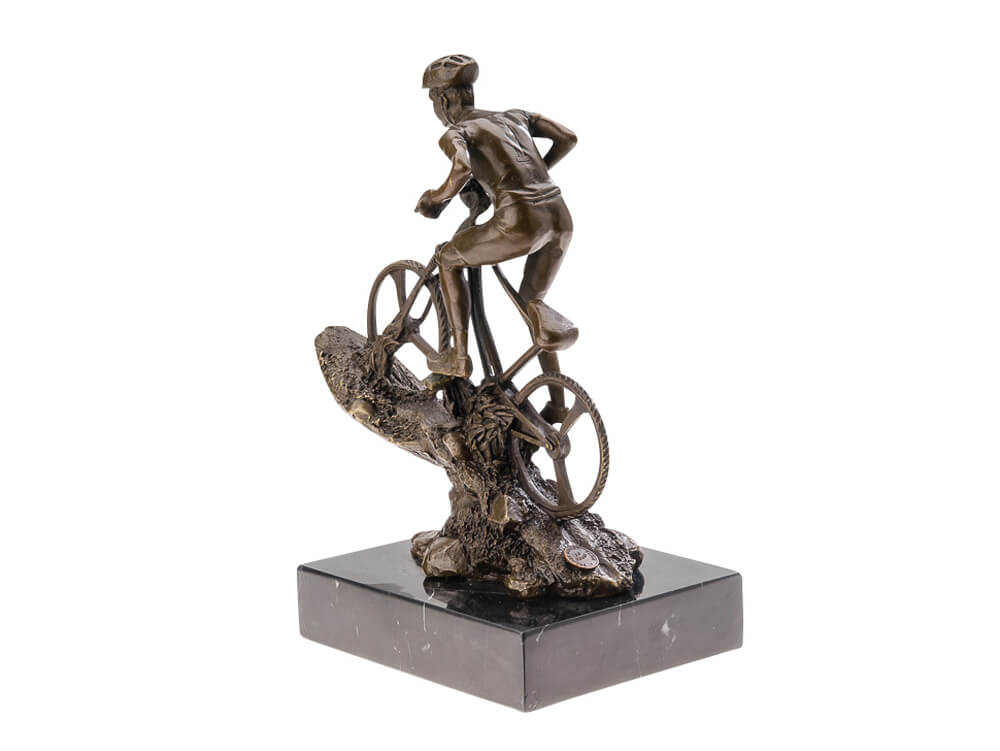 Escultura trofeo - Ciclista de montaña - Bronce - 25 cm