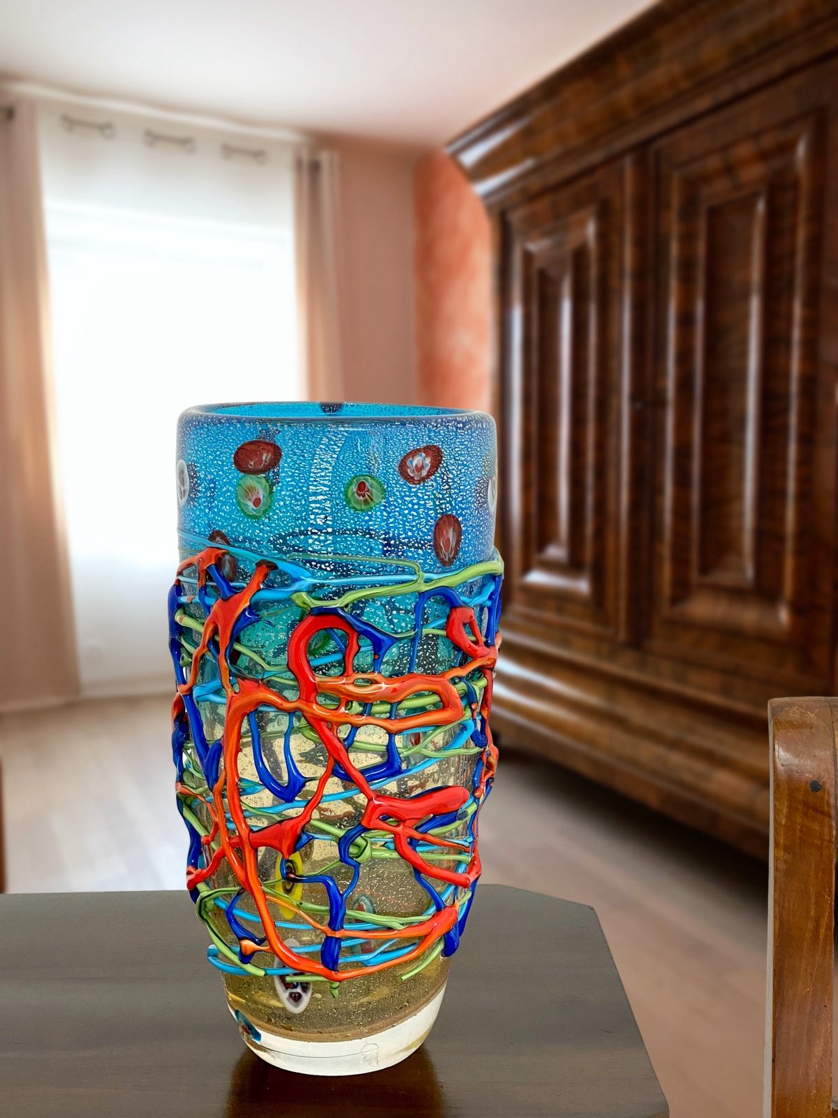 Glasvase Vase Glas im Murano Antik Stil 33cm