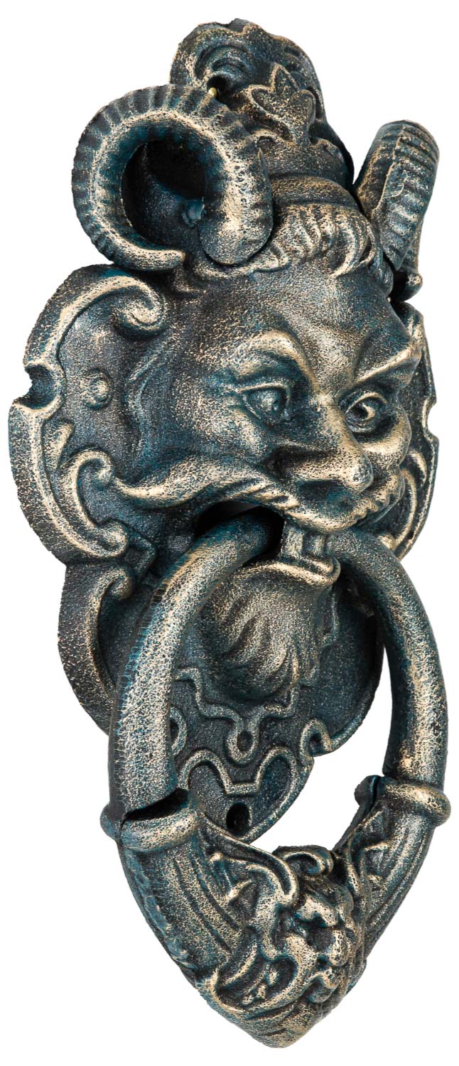 Türklopfer Teufel Faun Figur Skulptur Eisen im Antik-Stil - 35cm