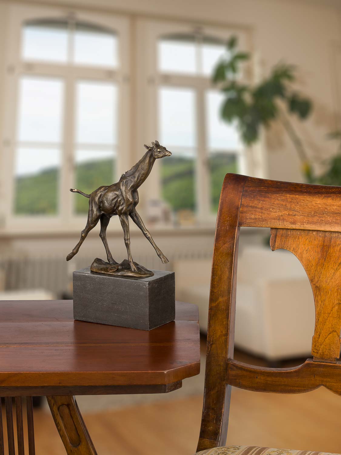 Bronzeskulptur Bronzeskulptur Bronze Giraffe Figur Statue im Antik-Stil 26cm