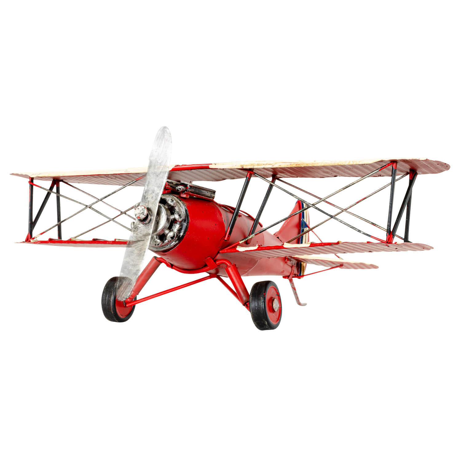 Modellflugzeug japanisches Flugzeug Doppeldecker Modell Metall Antik-Stil - 33cm