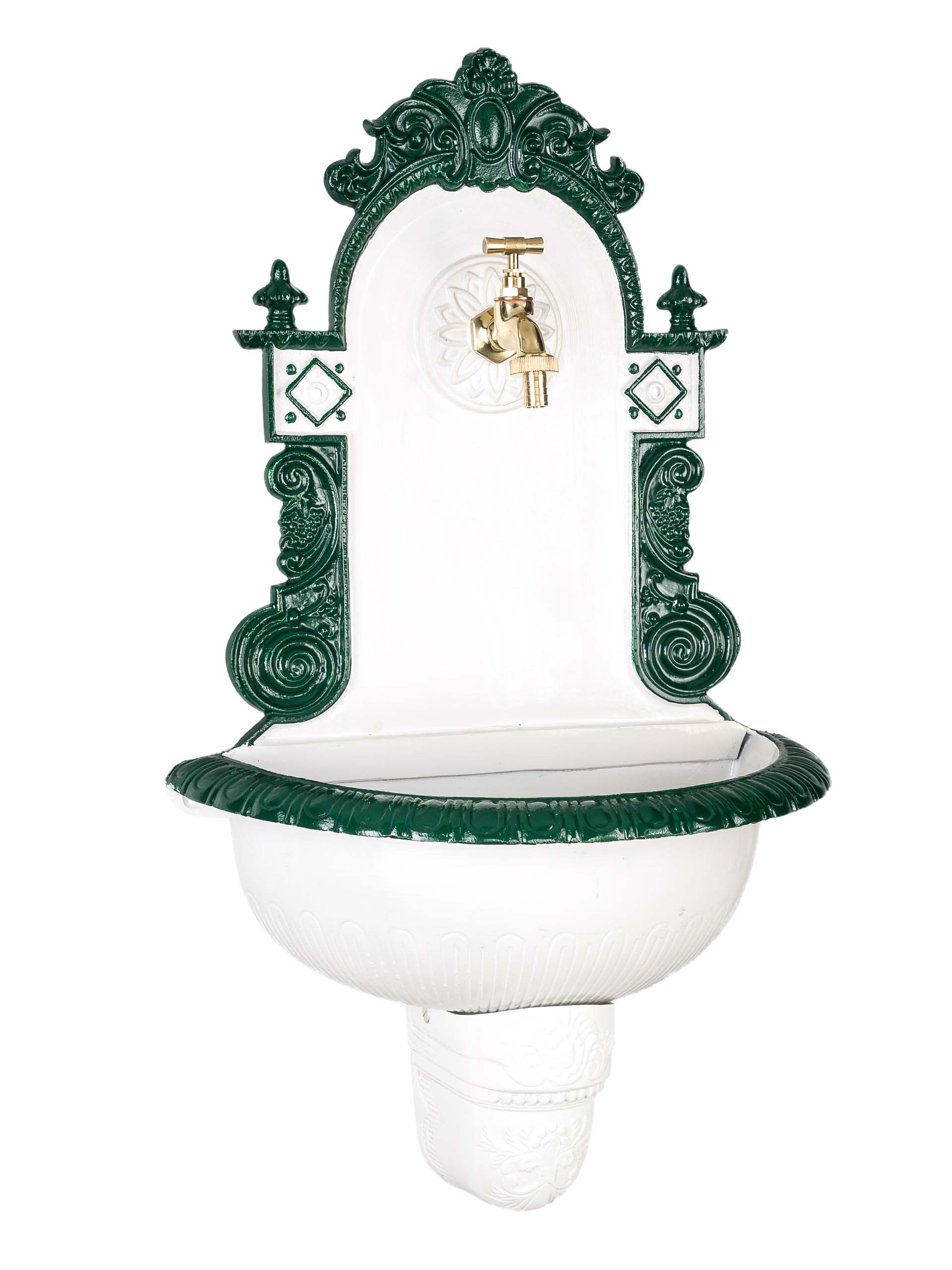 Nostalgie Waschbecken Brunnen Wandbrunnen 72cm Aluminium Garten fountain