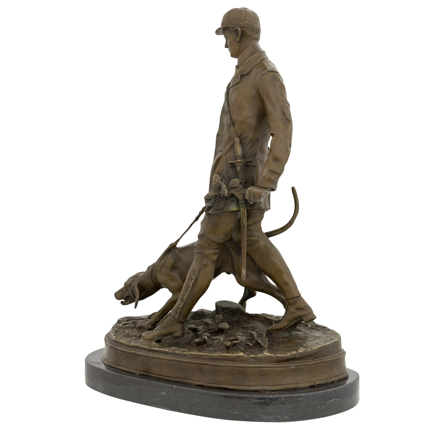 Bronzeskulptur Jäger nach Pierre Jules Mene Jagd Statue Figur 46cm Kopie Replik