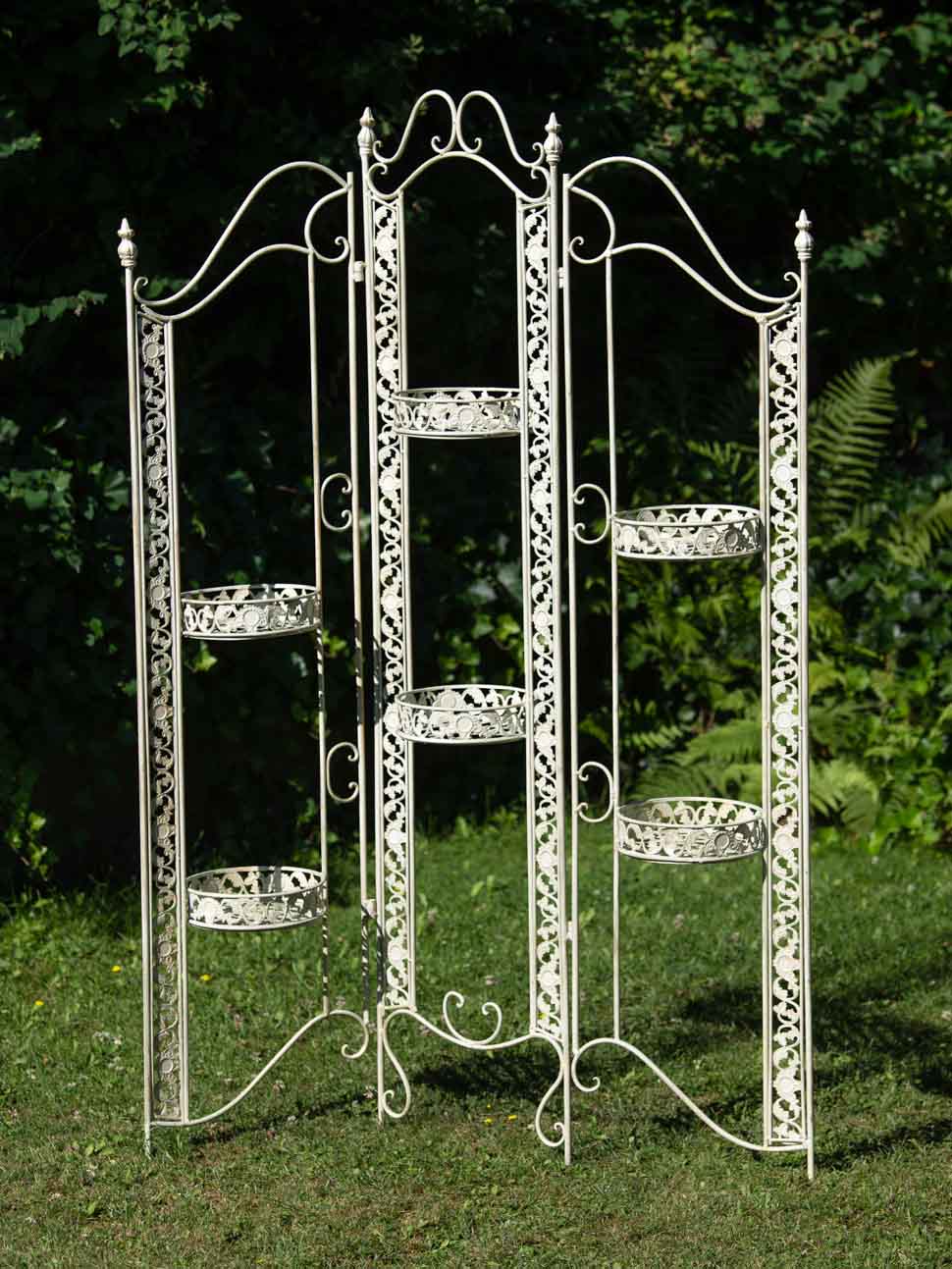 PARAVENT PERGOLA RANKHILFE BLUMENAMPEL BLUMENTOPF 16KG EISEN ANTIK STIL WEISS