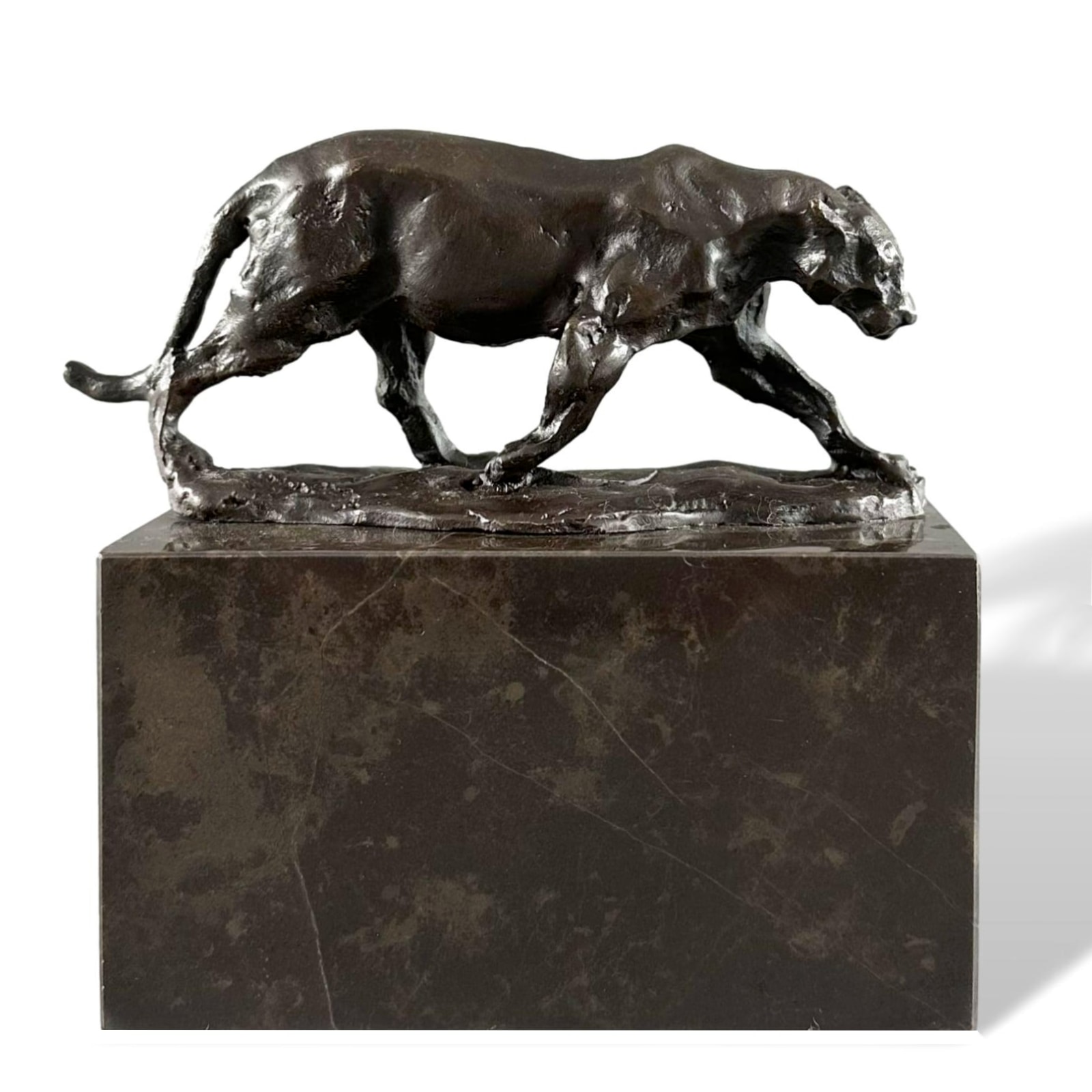 Figura de bronce Panther Leopard Puma réplica de la escultura de Carvin