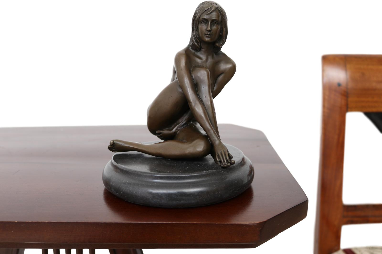 Bronzeskulptur Erotik erotische Kunst Frau Antik-Stil Bronze Figur Statue 17cm