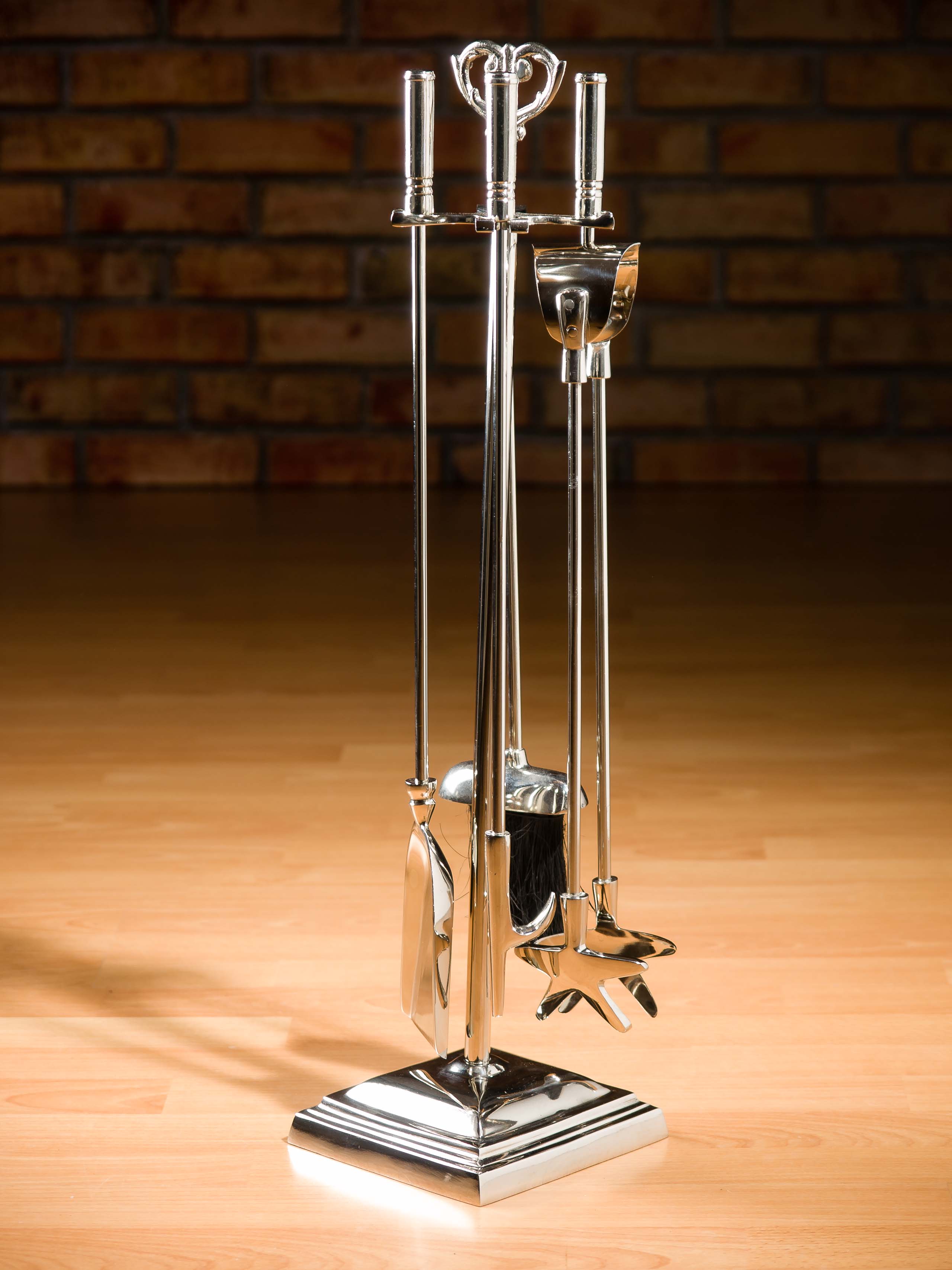 Kaminbesteck 5-teilig Aluminium Kamingarnitur Kaminwerkzeug Kaminset silber