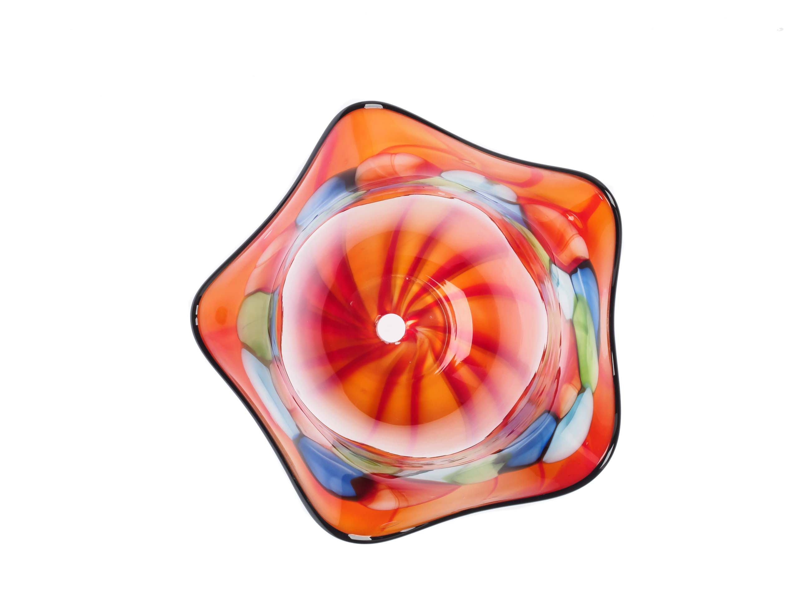 Lampenschirm Tischlampe Lampe Glas Glasschirm Murano Stil glass lampshade orange