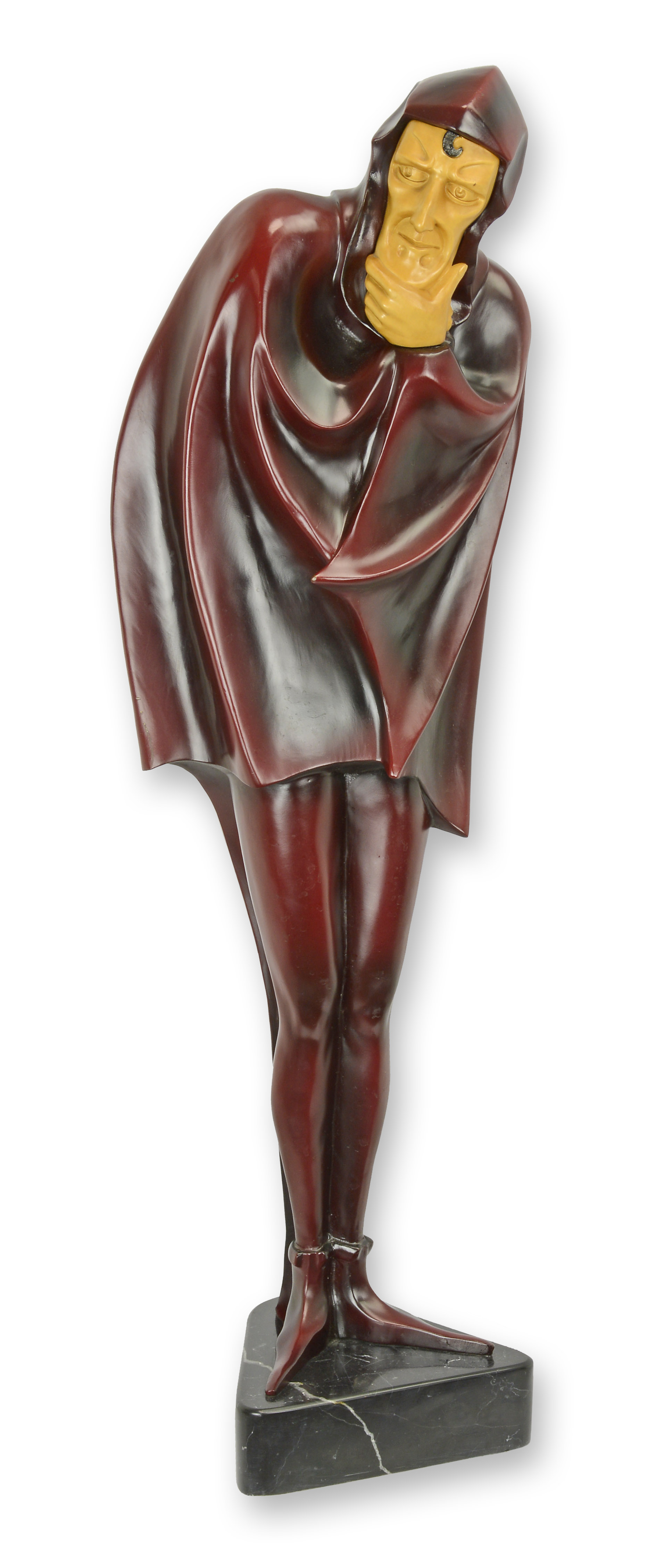 Escultura de bronce Mefistófeles según Roland Paris réplica diseño retro decoración