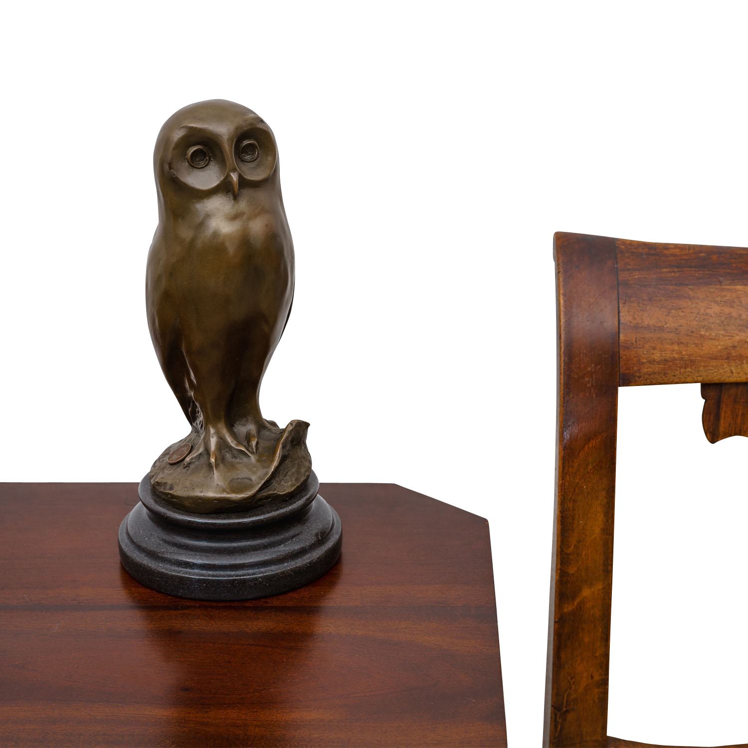 Bronzeskulptur Eule Uhu Vogel Bronze Bronzefigur Figur Skulptur 27cm