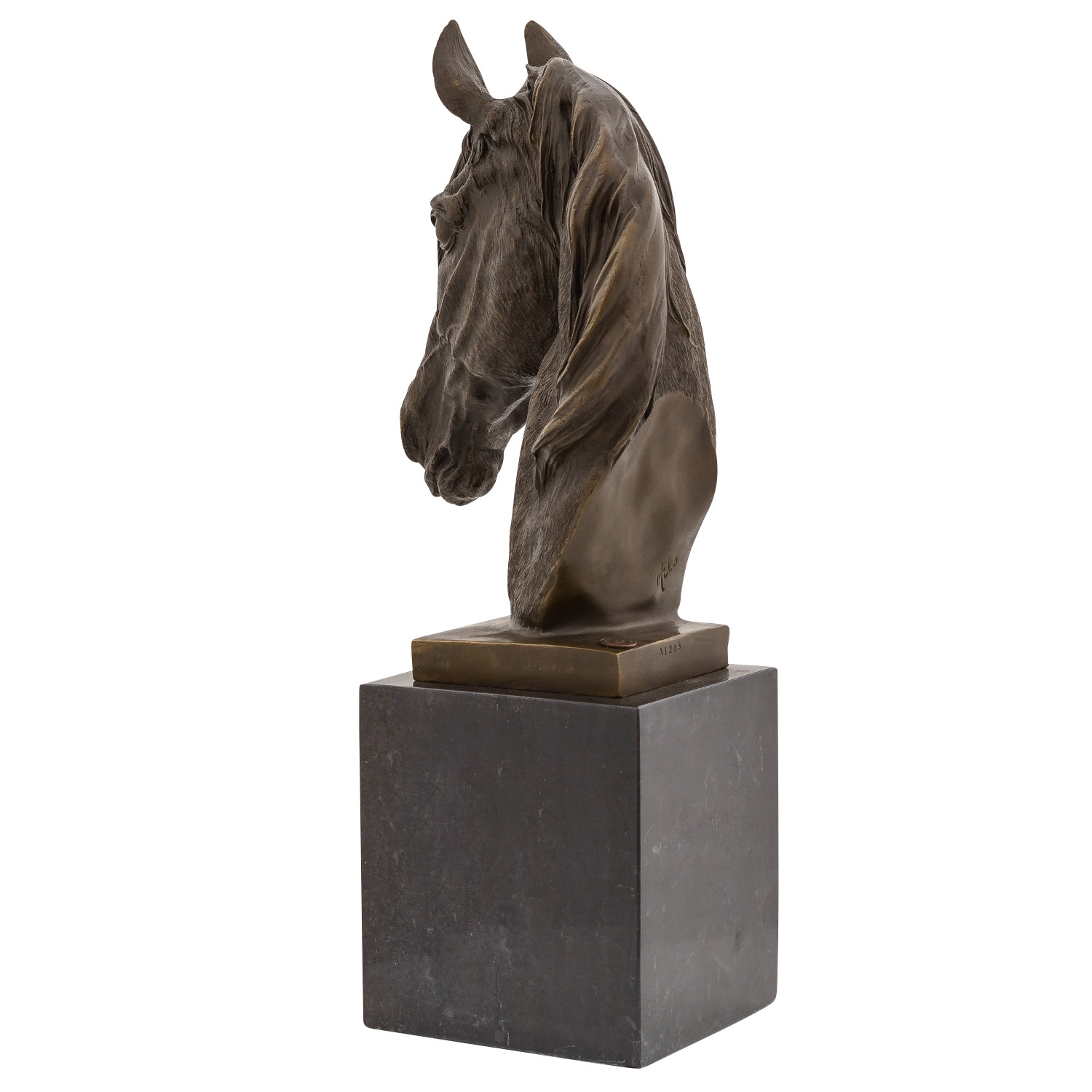 Bronzeskulptur Pferd 44cm Büste Pferdekopf Statue Bronzefigur Bronze Antik-Stil